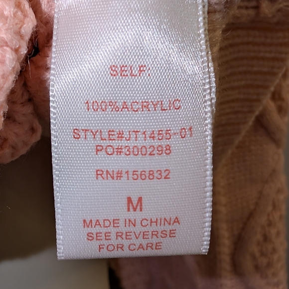 So Me Pink Cable Knit Sweater with Floral Embroidery Size Medium - Picture 6 of 7